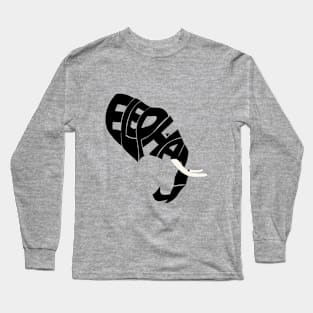 Elephant Word Art Print Long Sleeve T-Shirt